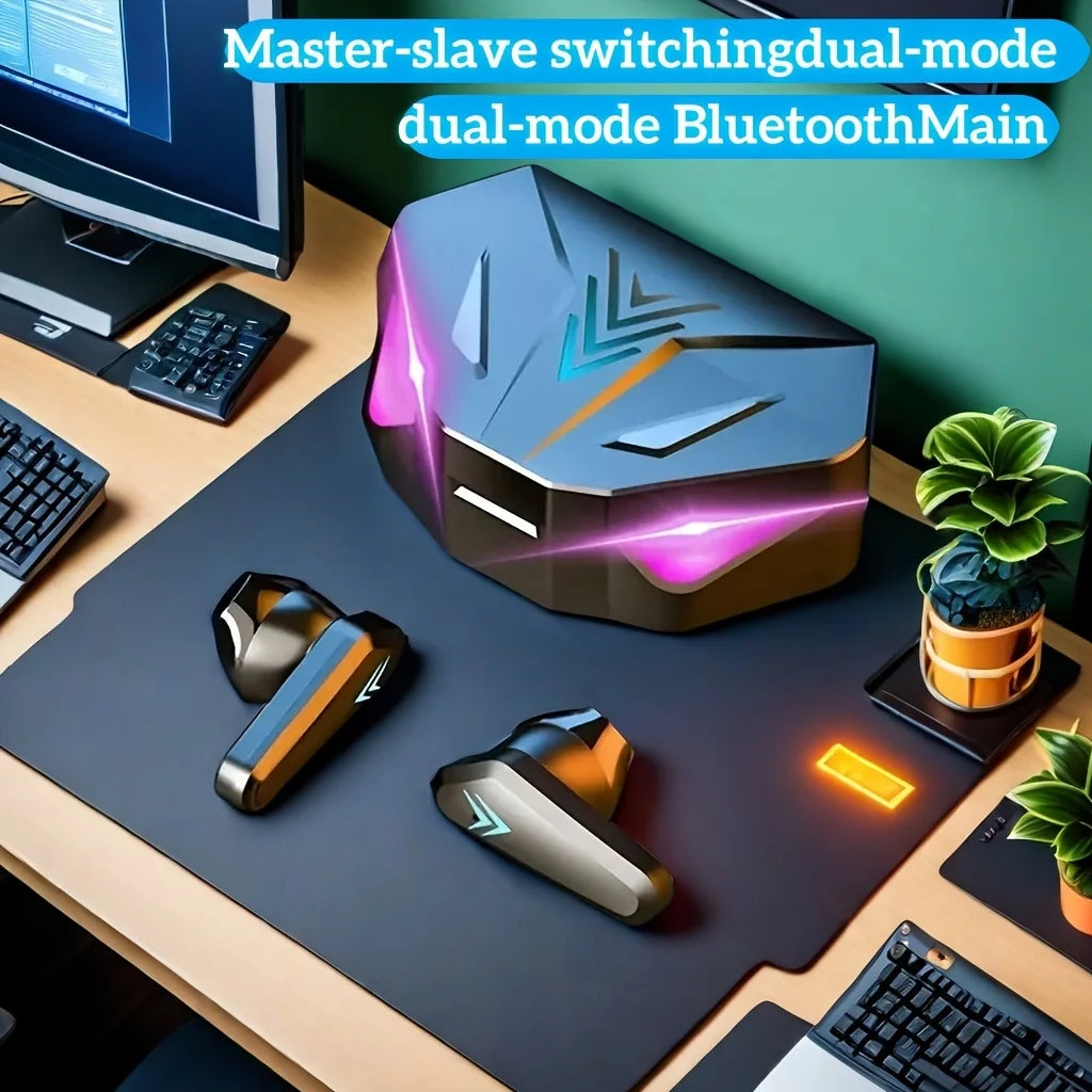 X15 tws sem fio bluetooth fone de ouvido display led gamer fones com microfone sem fio com cancelamento ruído bluetooth