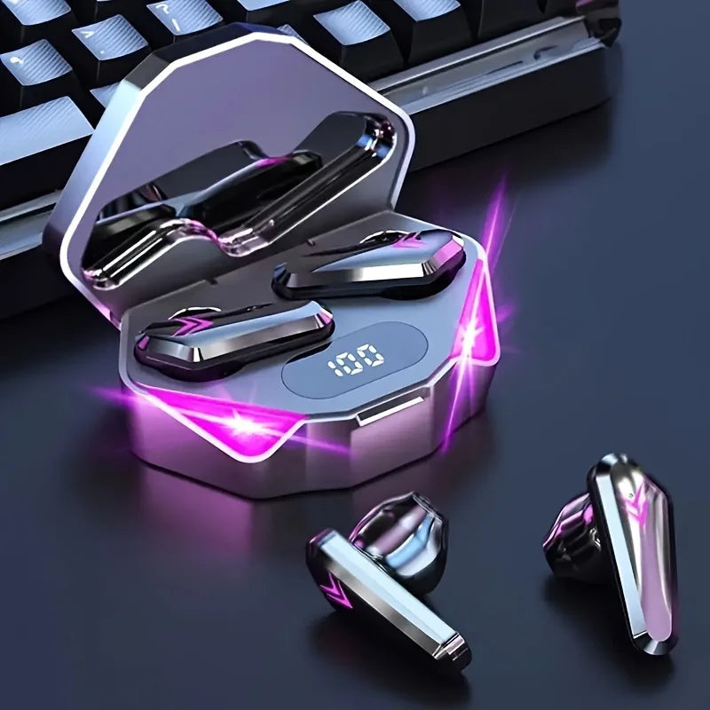 X15 tws sem fio bluetooth fone de ouvido display led gamer fones com microfone sem fio com cancelamento ruído bluetooth