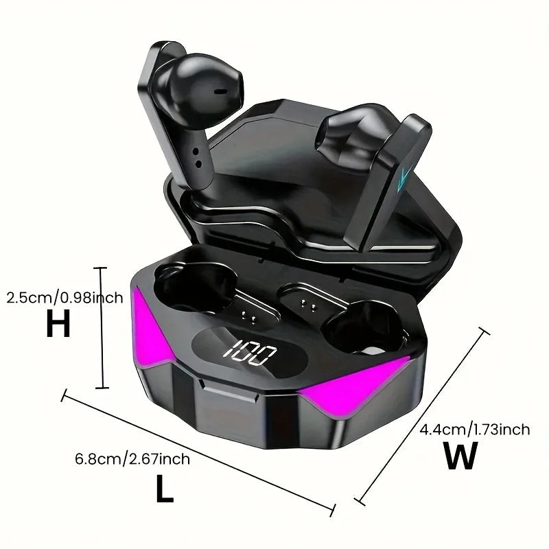 X15 tws sem fio bluetooth fone de ouvido display led gamer fones com microfone sem fio com cancelamento ruído bluetooth