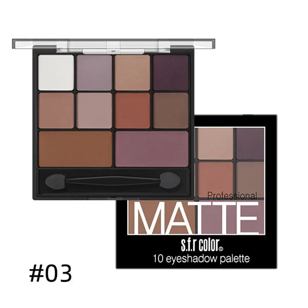 10 Color Eyeshadow pallette Makeup Tools Full Matte Eyeshadow Pan Pumpkin Smoky Eye Shadow Nude Eye Shadow With Brush Maquiagem