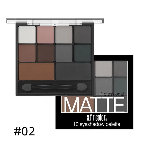 10 Color Eyeshadow pallette Makeup Tools Full Matte Eyeshadow Pan Pumpkin Smoky Eye Shadow Nude Eye Shadow With Brush Maquiagem