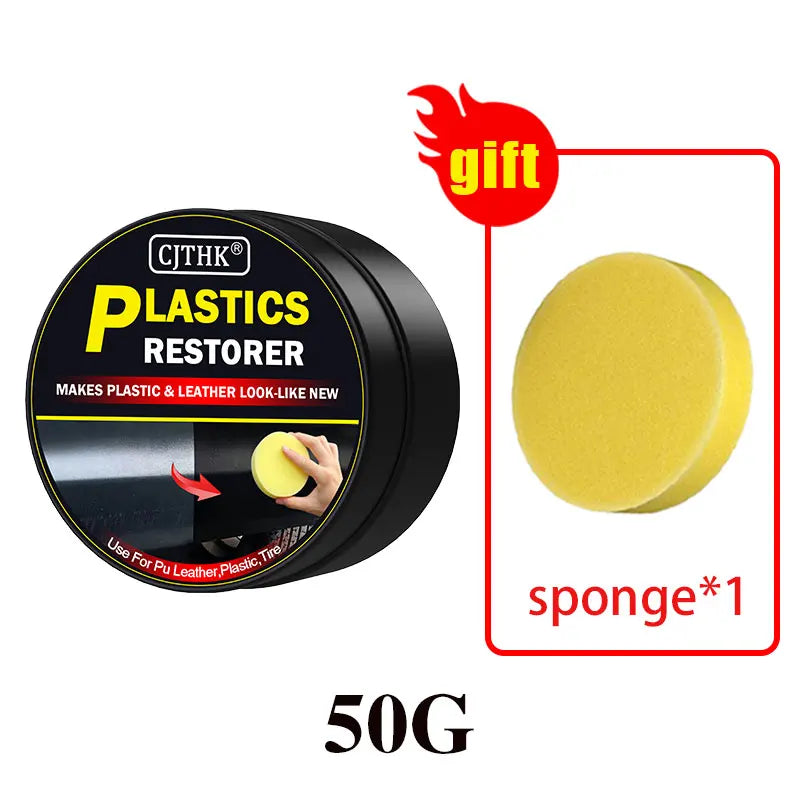 Restaurador de plástico para carro, produtos de limpeza de carro com brilho preto, restauração de couro plástico, polimento automático e reparo, renovador de revestimento