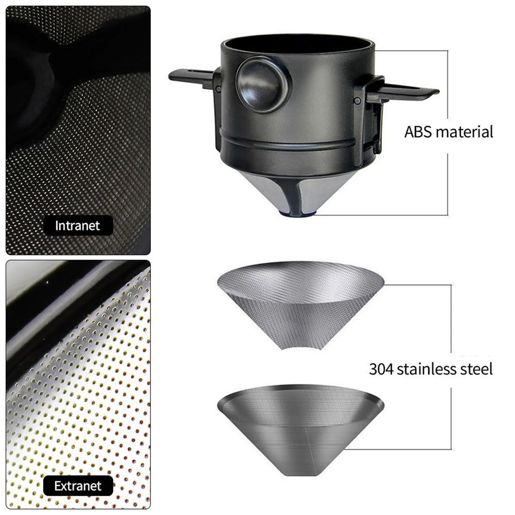 Coffee Maker Portable Pour Over Coffee Maker Set With Stainless Steel Coffee Mug Collapsible Pour Over Coffee Filter For Travel