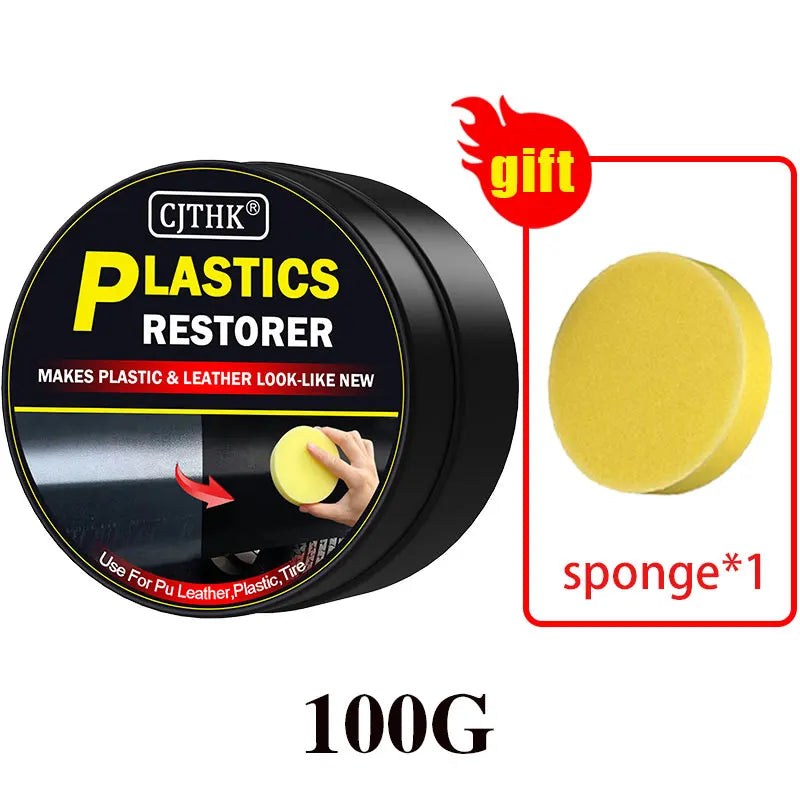 Restaurador de plástico para carro, produtos de limpeza de carro com brilho preto, restauração de couro plástico, polimento automático e reparo, renovador de revestimento