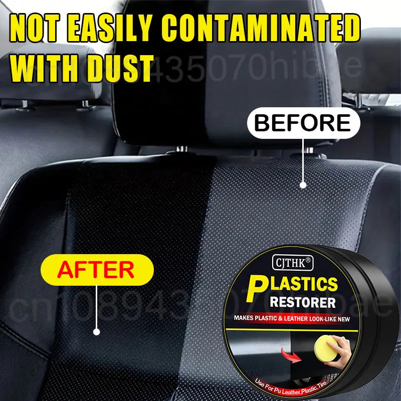 Restaurador de plástico para carro, produtos de limpeza de carro com brilho preto, restauração de couro plástico, polimento automático e reparo, renovador de revestimento