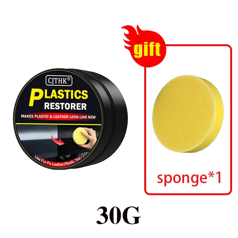 Restaurador de plástico para carro, produtos de limpeza de carro com brilho preto, restauração de couro plástico, polimento automático e reparo, renovador de revestimento