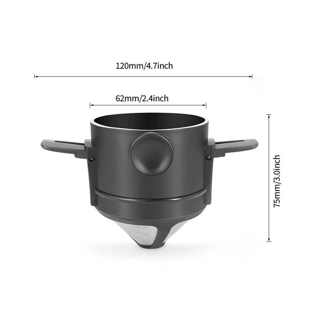 Cafeteira portátil, conjunto de cafeteira com caneca de café em aço inoxidável, filtro dobrável para viagem