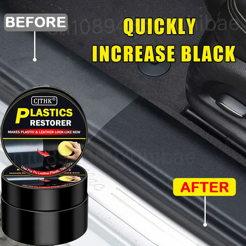 Restaurador de plástico para carro, produtos de limpeza de carro com brilho preto, restauração de couro plástico, polimento automático e reparo, renovador de revestimento