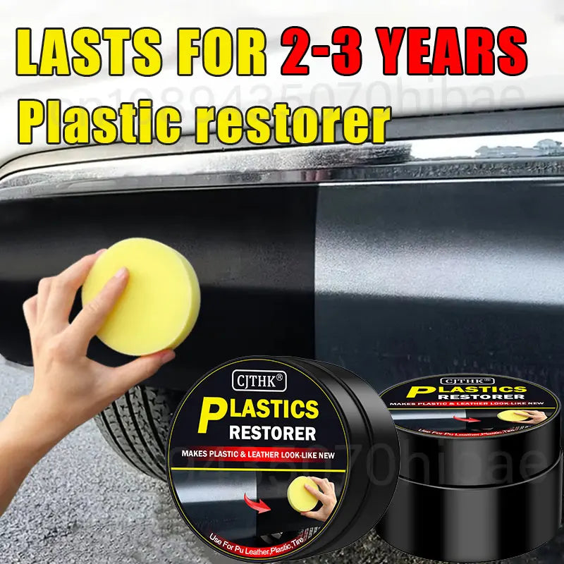 Restaurador de plástico para carro, produtos de limpeza de carro com brilho preto, restauração de couro plástico, polimento automático e reparo, renovador de revestimento
