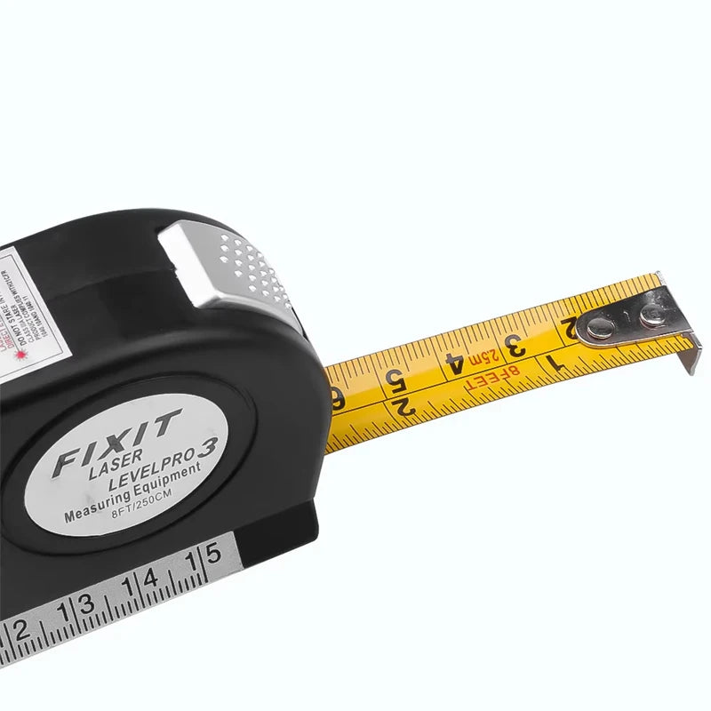 Ferramenta de linha de nível a laser multiuso kit de nível a laser padrão linha cruzada laser 8 pés fita métrica régua com tripé de metal