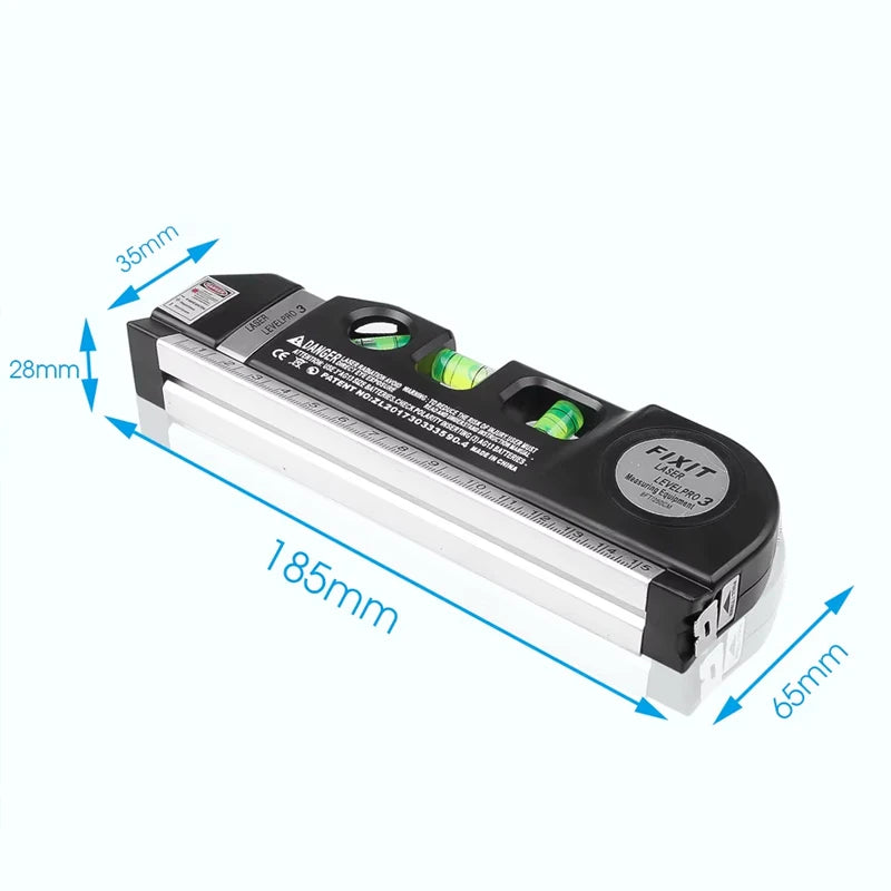 Ferramenta de linha de nível a laser e tripé multiuso kit de nível a laser padrão linha cruzada nivelador laser 8 pés fita métrica régua